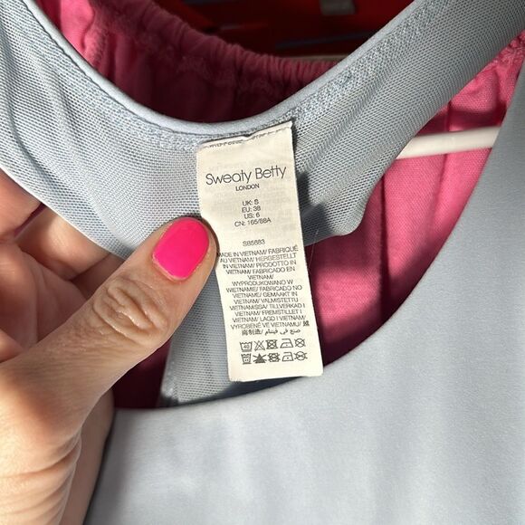 Sweaty Betty Sky Blue Power Activewear Dress With Built In Bike Shorts - Picture 11 of 14